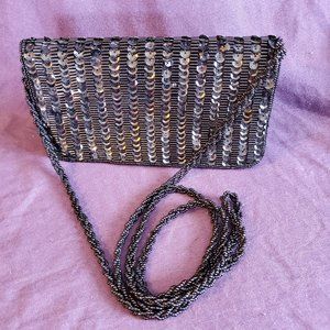 La Regale black sequined purse